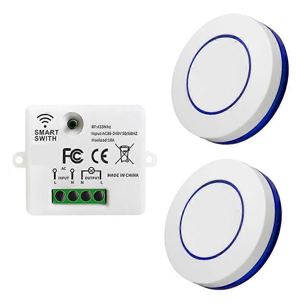433-mhz-funkschalter (220 V, 10 A) Mit Relaisempfänger, Mini-rundknopf, Wandschalter, Fernbedienung Für Led-lampe