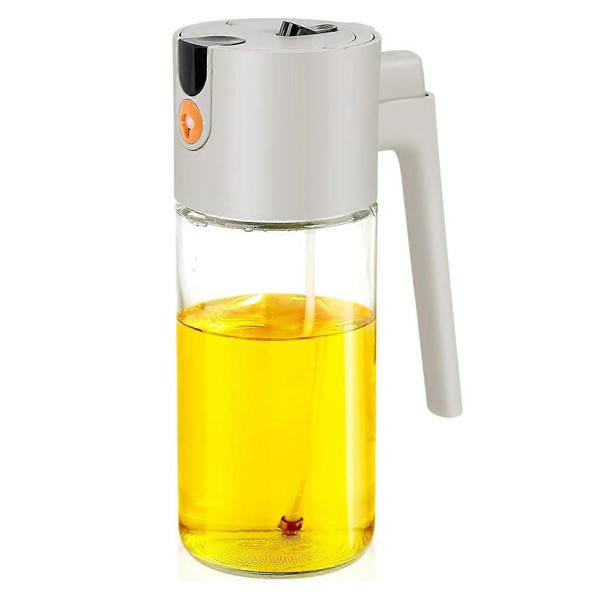 2-in-1-flasche Für Speiseöl Und Olivenöl, 600 Ml (21 Oz) Glas-sprühflasche Mit Gleichmäßiger Und Einstellbarer Dosierung.
