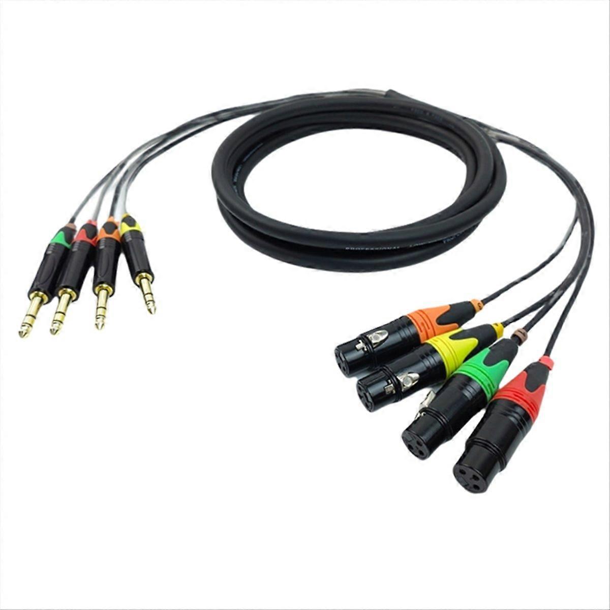 Symmetrische Stereo-xlr-audiokabel (line-to-mikrofon), 4 Kanäle, 6,35-mm-klinkenstecker (trs) Auf Xlr, 300 Cm
