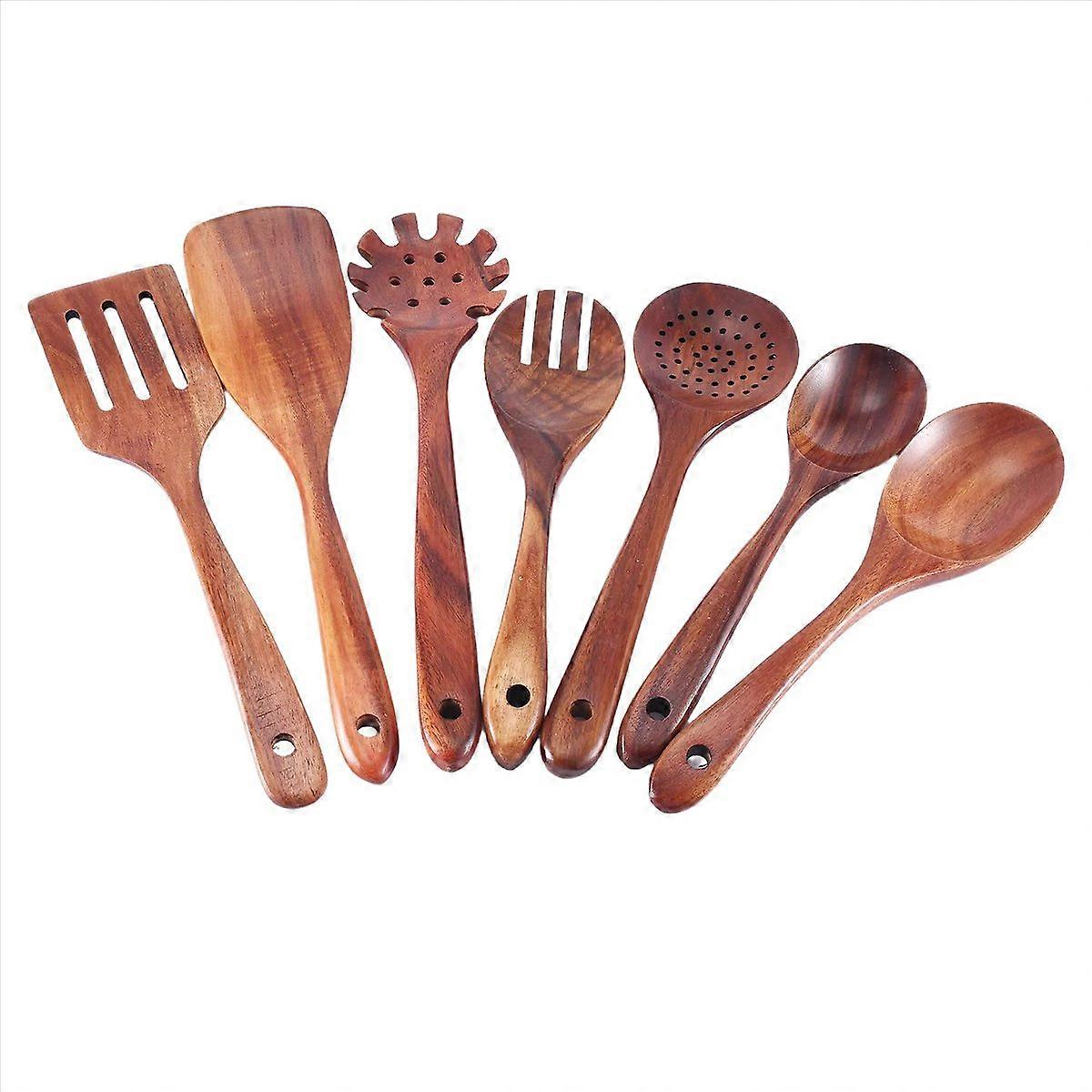 Küchenutensilien Aus Holz, 7-teilig: Holzlöffel Und Pfannenwender