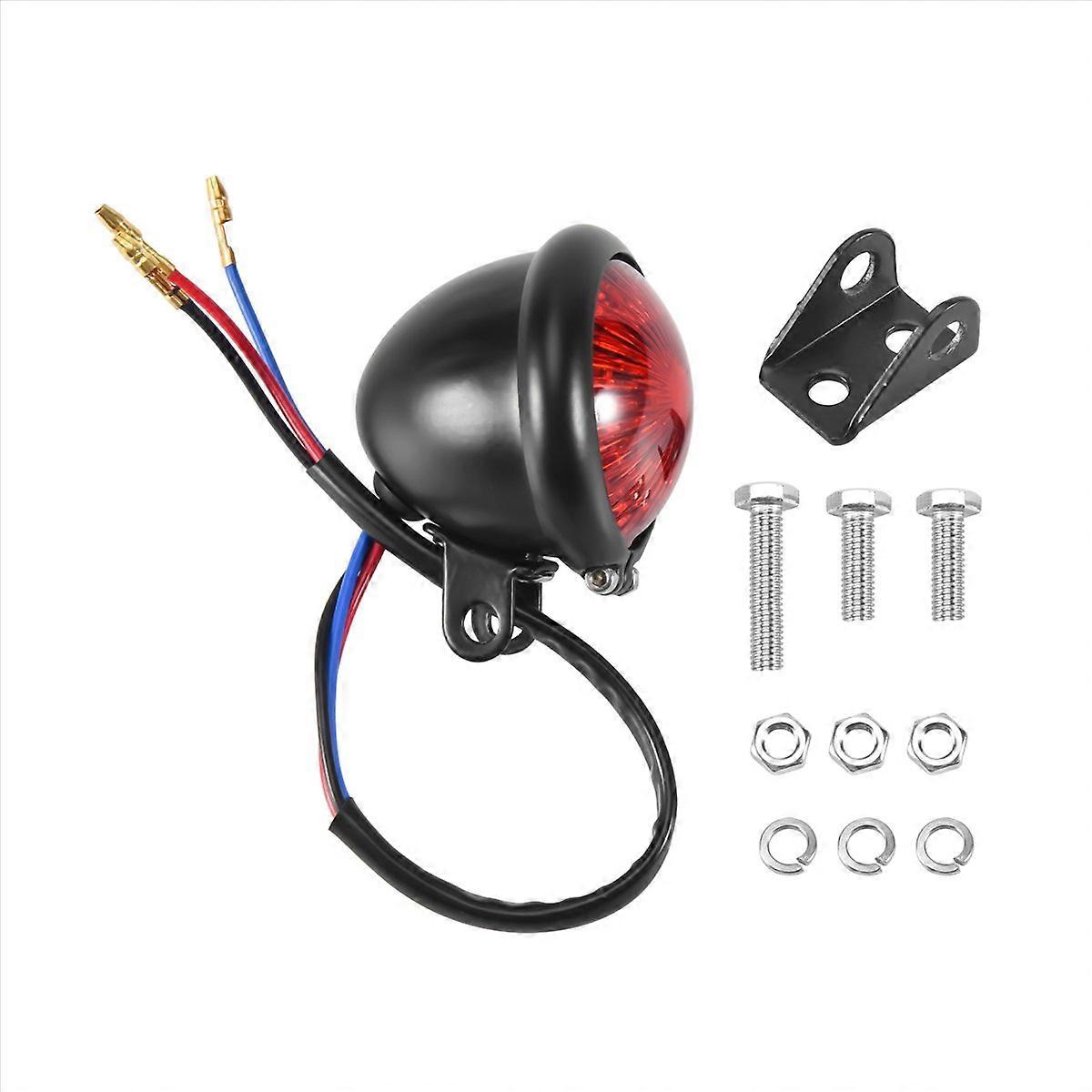 Schwarzes Rücklicht Mit Roter Led, 12 V, Café-racer-stil Für Chopper