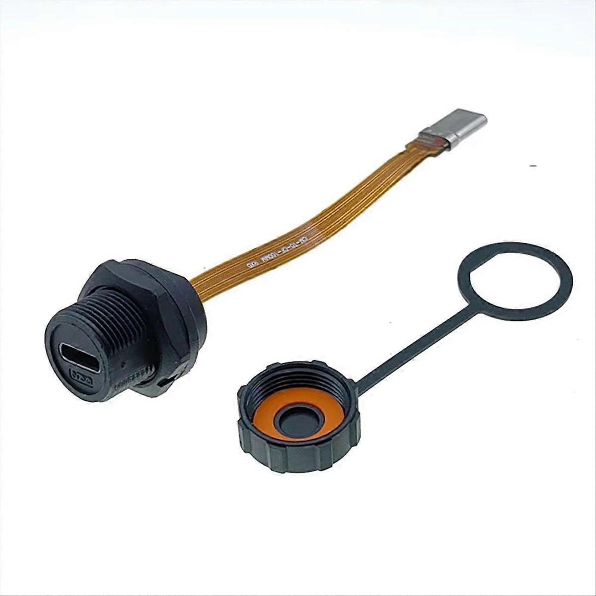 Ip67/ip68 Wasserdichtes Flachkabel Typ C Buchse Auf Stecker Mit Pfc, Typ C 3.1 Gewinde.