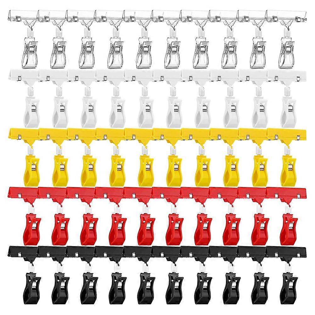 Packung Mit 50 Kunststoff-befestigungsclips Für Preisauszeichnungen (5 Farben), Drehbare Etikettenhalter.