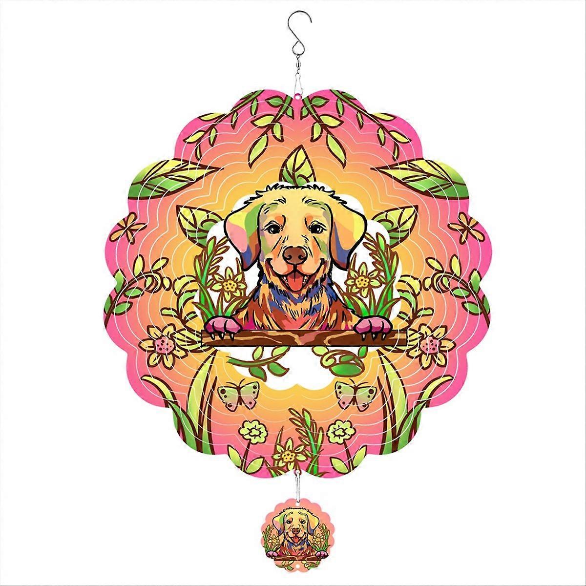 Windspiel Für Den Außenbereich, Mandala-hundemuster In Grundfarben, Zum Aufhängen Für Die Innen- Und Außendekoration.