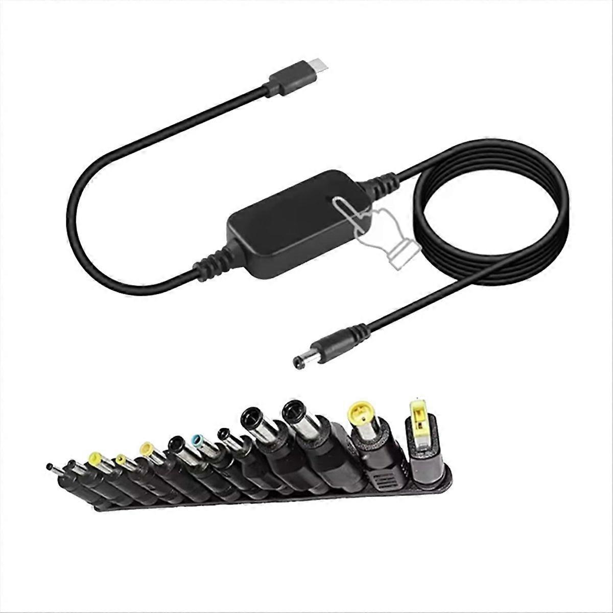 Einstellbares 5–20-v-pd-schnellladekabel Mit 12 Adaptern Für Laptops Und Andere Geräte. Usb-c-auf-dc-netzteilkabel.