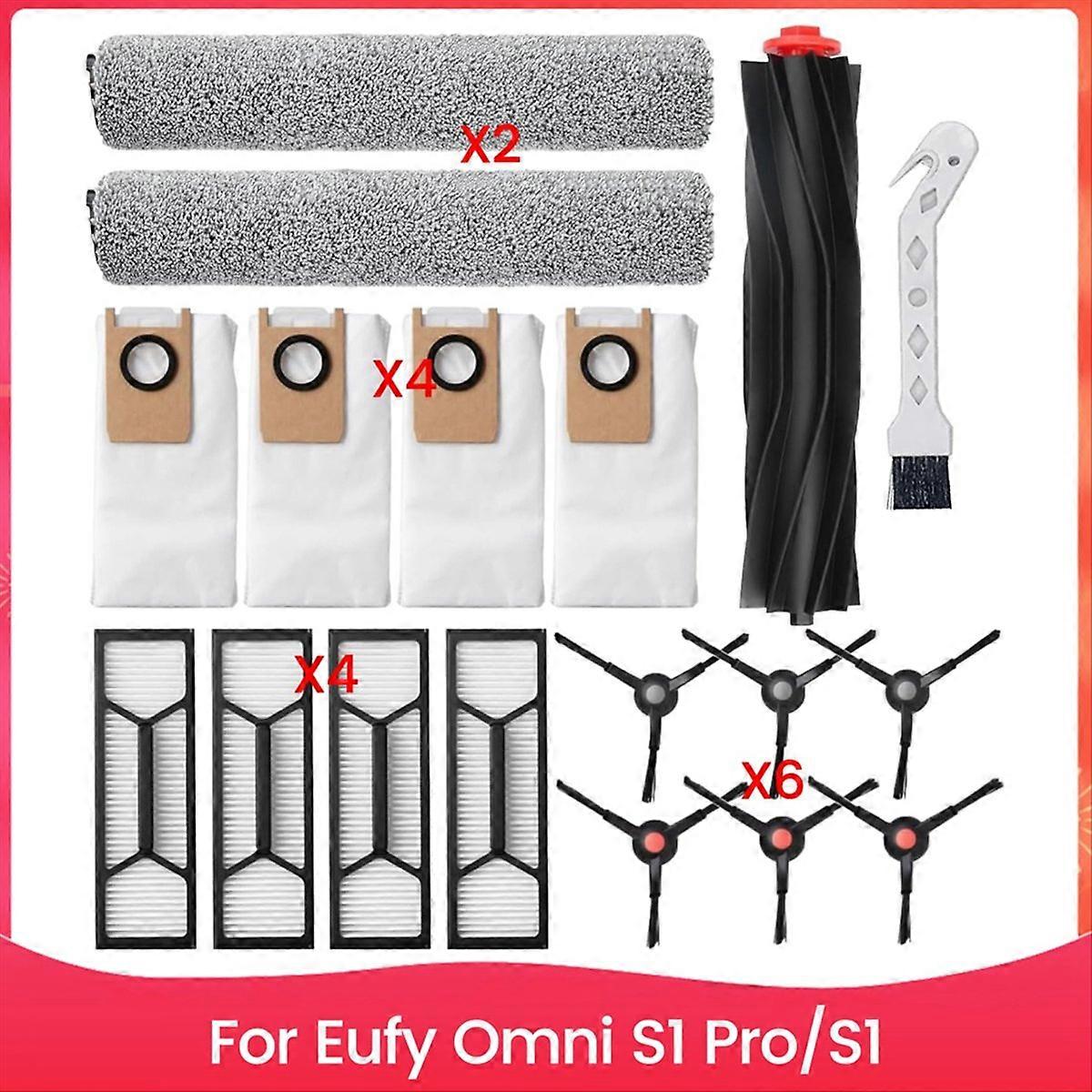 Zubehörset Für Omni S1 Pro/s1 Saugroboter: Ersatzteile Für Wischmopp, Hauptbürste, Hepa-filter Und Staubbeutel.