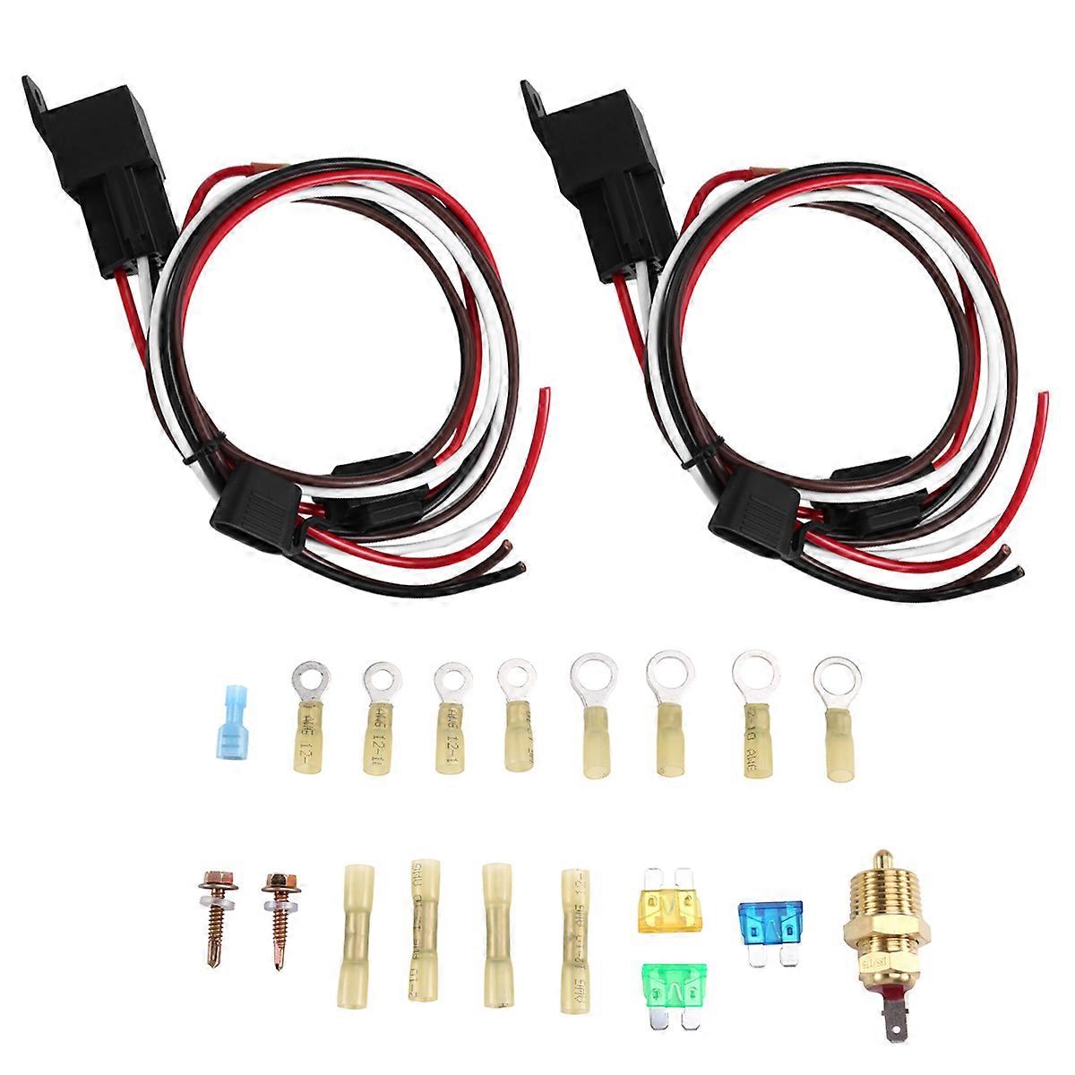 Relais-kit Für Zwei Elektrische Lüfter, Thermostat-kit Für Elektrische Kühlerlüfter, Temperatursensor, 185°-ein/175°-ausschalter