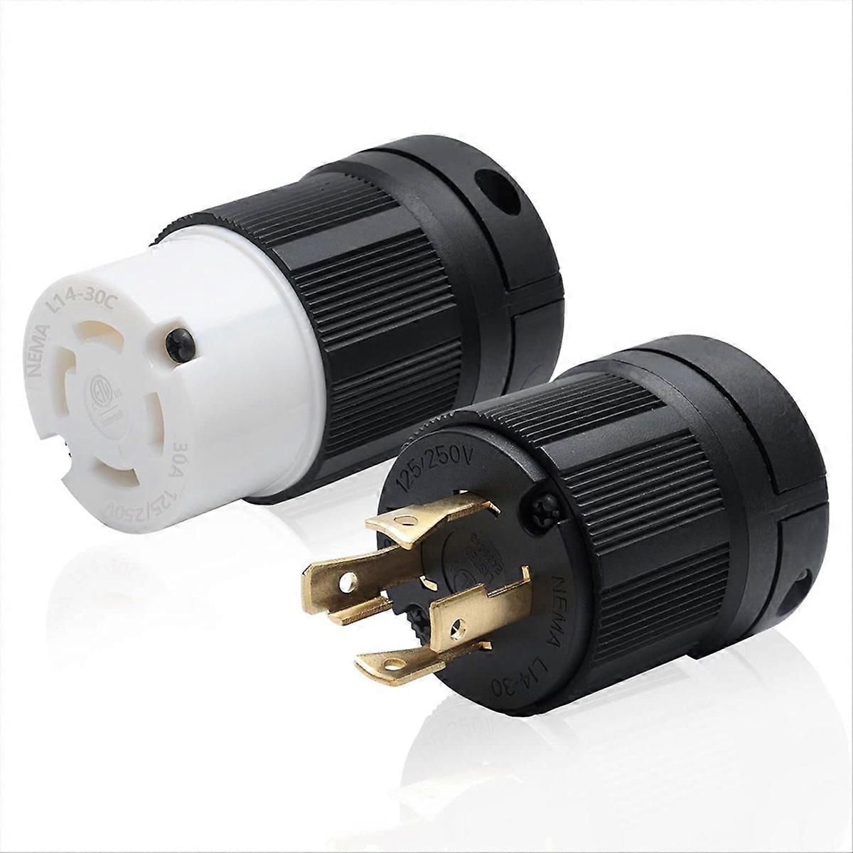 30a Verriegelungsstecker Für Generatoren, Nema L14-30p Und L14-30c, 125/250v, Dreipolig, 4-adrig, Mit Erdung (ersatzteil)