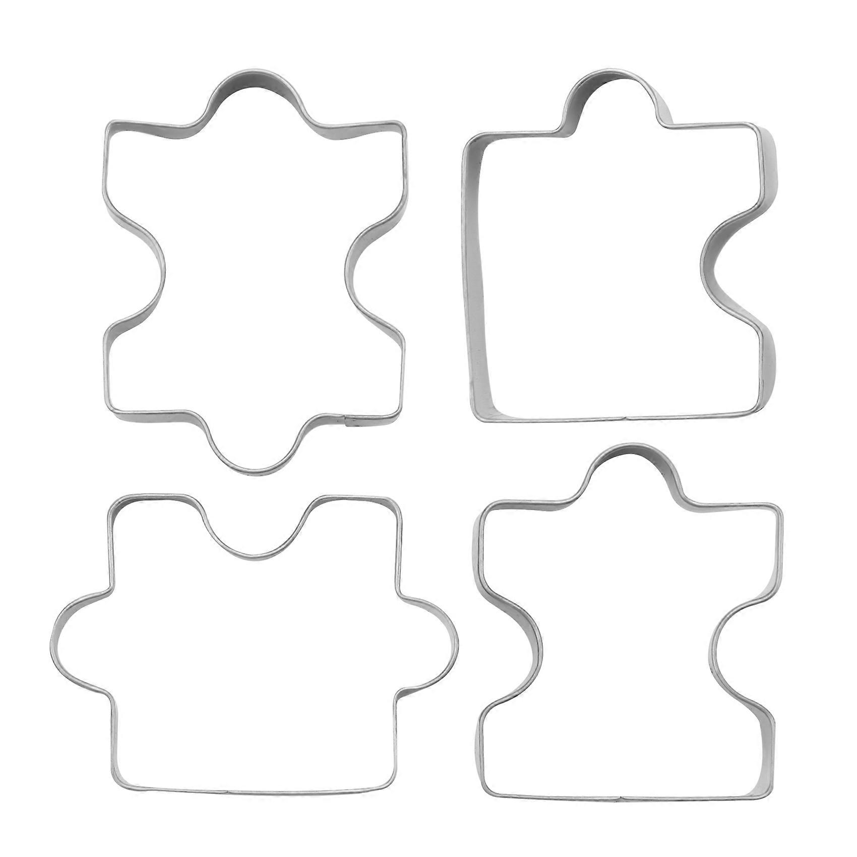 Ausstechformen Aus Edelstahl Für Fondant, Kekse, Kuchen Und Gebäck, Puzzleform, 4-teilig