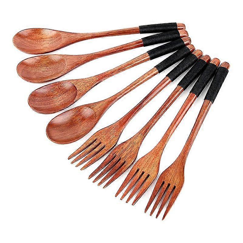 Set Aus 8 Holzlöffeln Und -gabeln, Japanischer Stil, A
