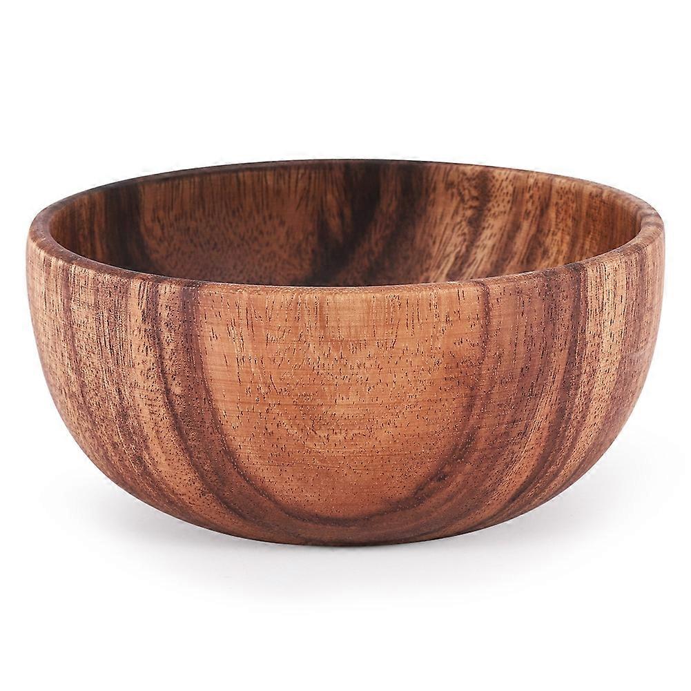 Handgefertigte Runde Schale Aus Massivem Naturholz, Essschale, Hochwertiges Küchenutensil Aus Holz, 16 X 7 Cm