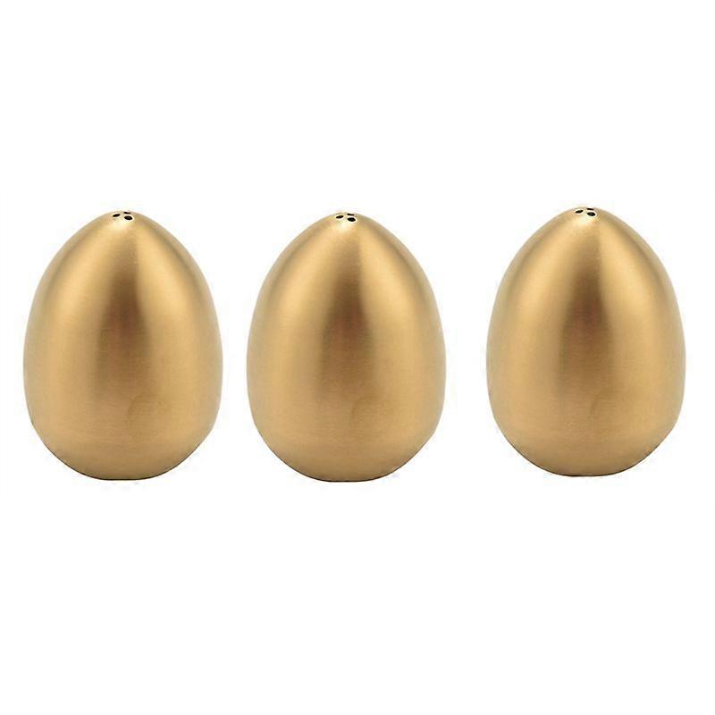 3-teiliges Edelstahl-set: Eiförmige Salz- Und Pfefferstreuer, Goldfarben