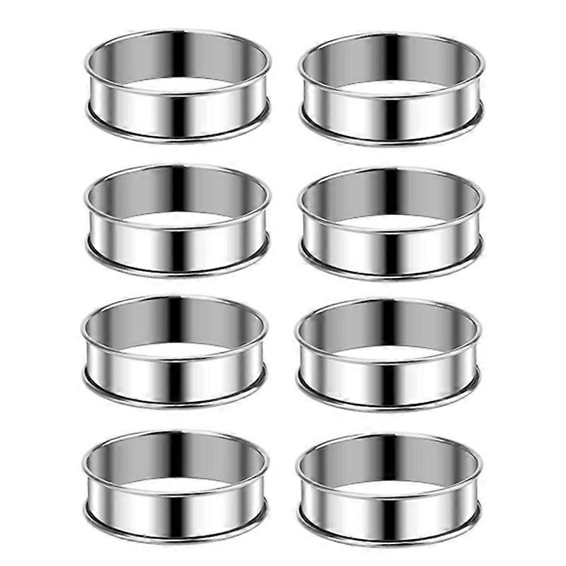 8 Cm (3,15 Zoll) Große Muffin- Und Crumpetringe, Set Mit 8 Tarteletteformen