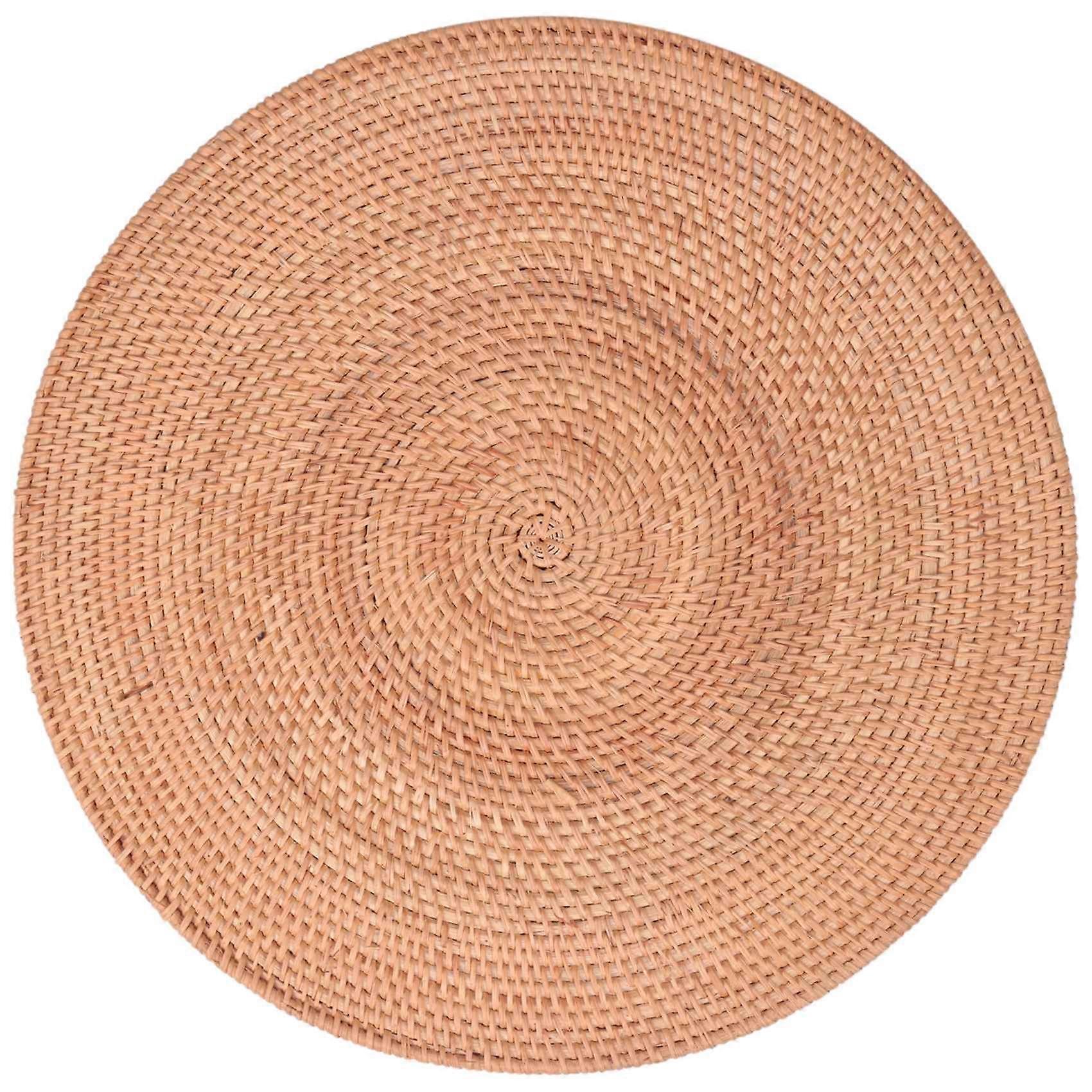 Runde Platzsets Aus Geflochtenem Rattan, Rutschfest Und Hitzebeständig, 40 Cm.