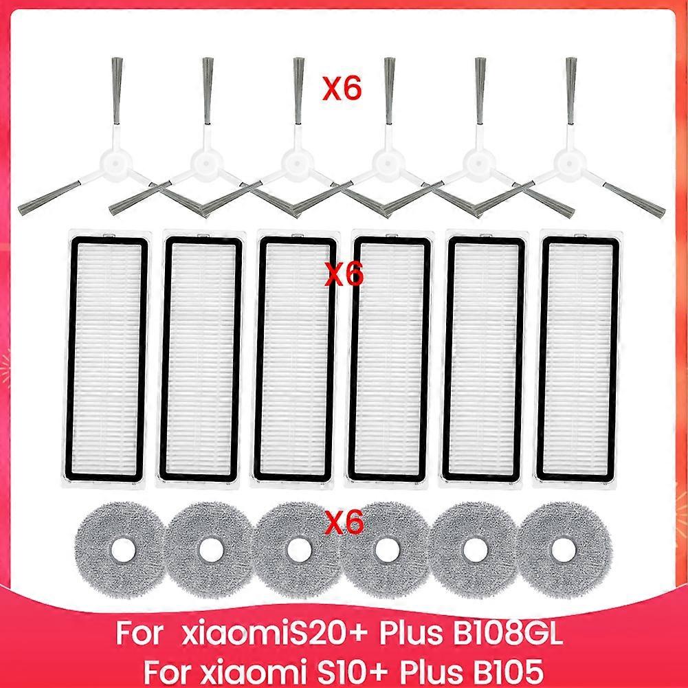 Ersatzteile Für Den Xiaomi S20+ Plus B108gl / S10+ Plus B105 Saugroboter: Seitenbürste, Hepa-filter Und Reinigungstuch.
