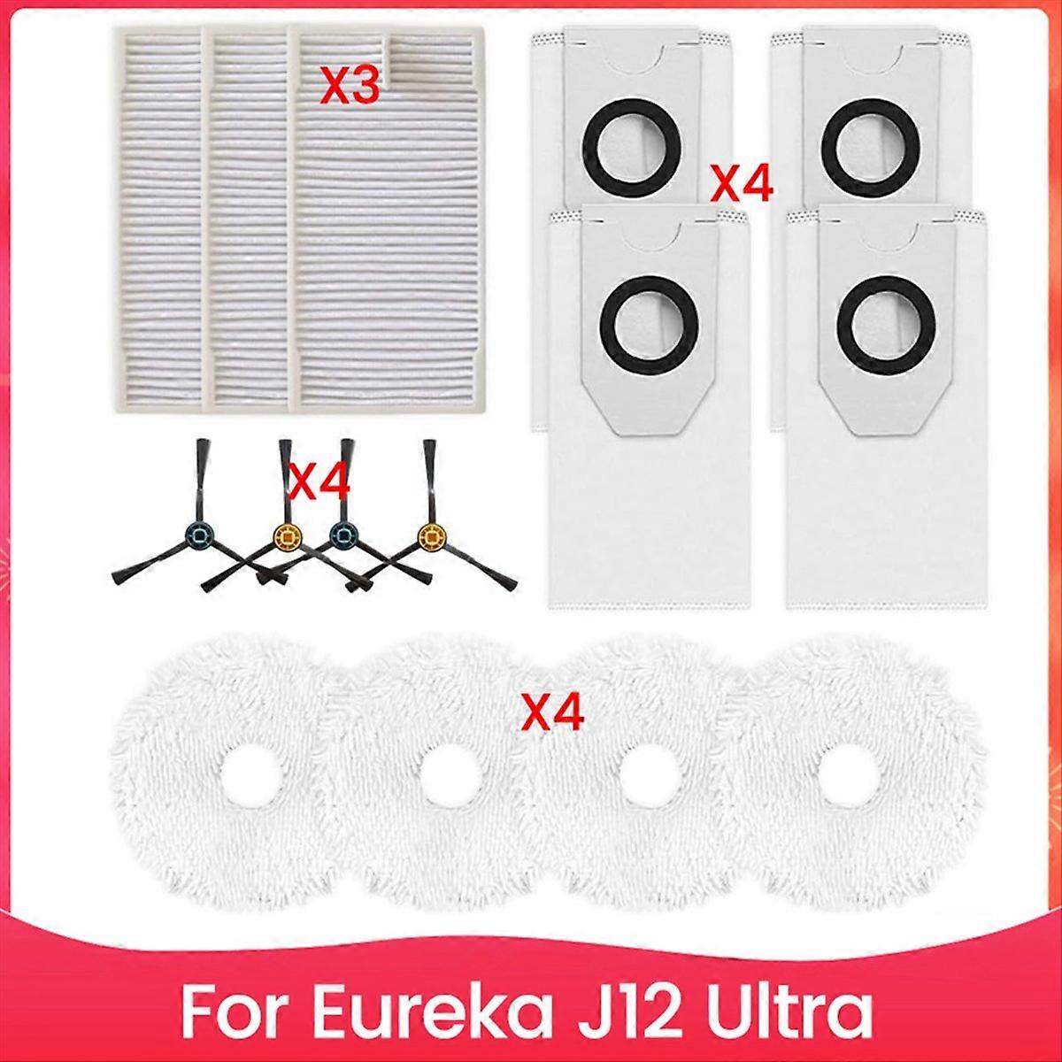 Zubehörset Für Den Staubsauger J12 Ultra Inklusive Bürsten, Staubbeuteln Und Seitenbürsten Für Eine Effiziente Reinigung