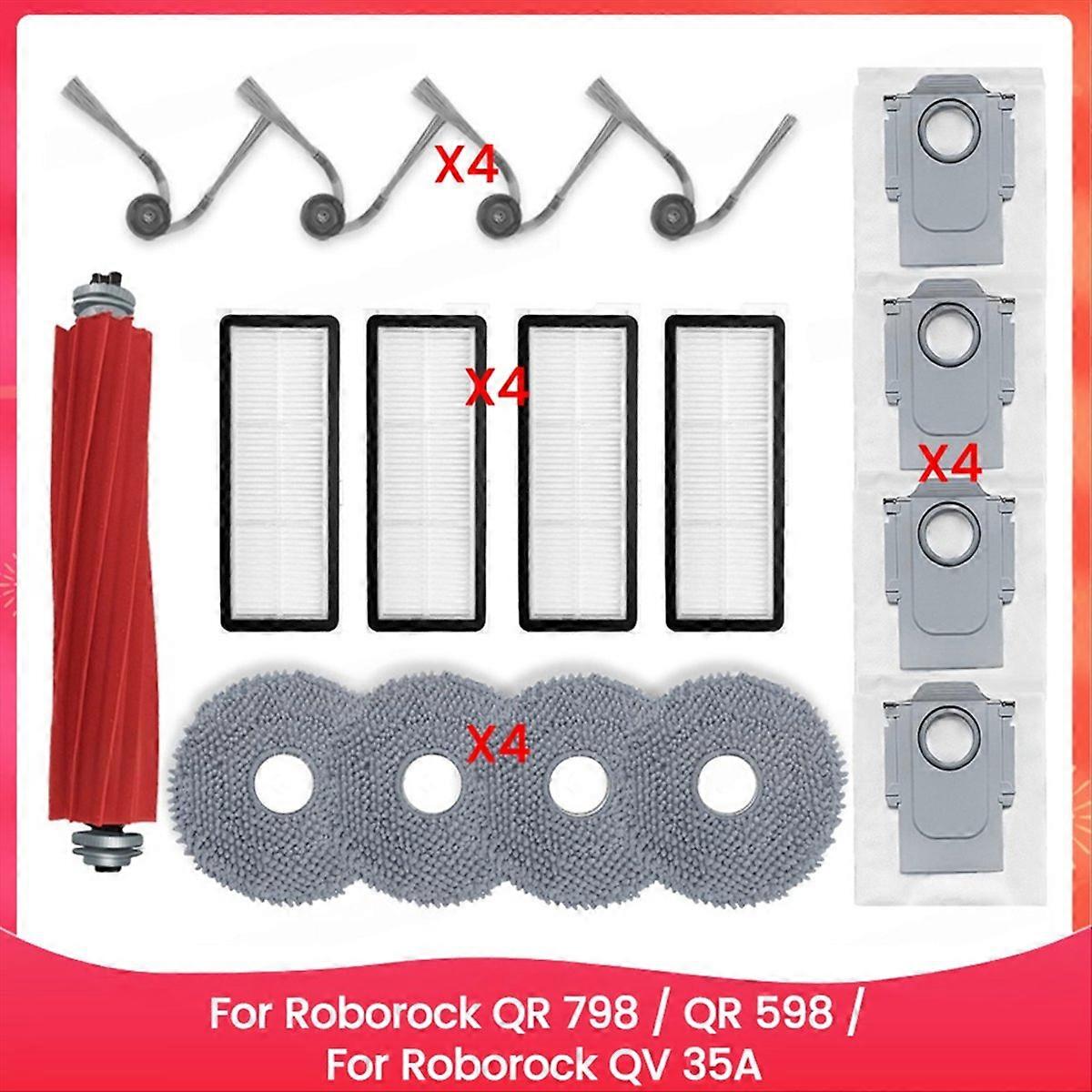 Ersatzteile Für Staubsauger Qr 798 / Qr 598 / 35a: Hauptwalze, Seitenbürste, Hepa-filter, Reinigungstuch, Staubbeutel