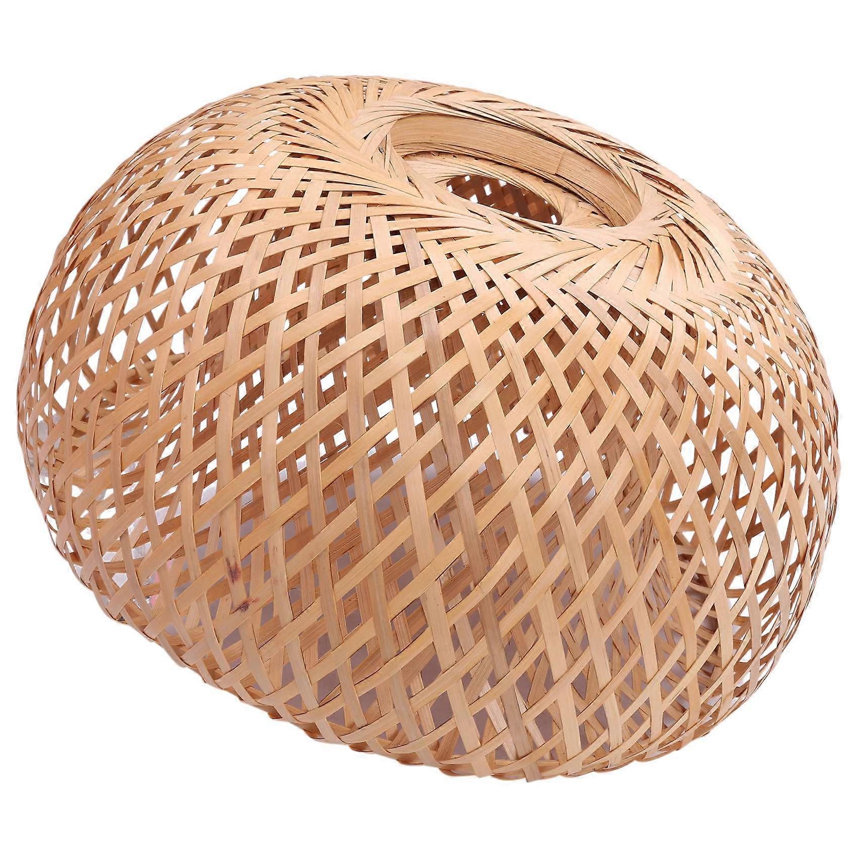 Handgewebter Lampenschirm Aus Rattan, Doppellagig, Aus Bambus, Im Rustikalen Asiatischen Und Japanischen Stil.