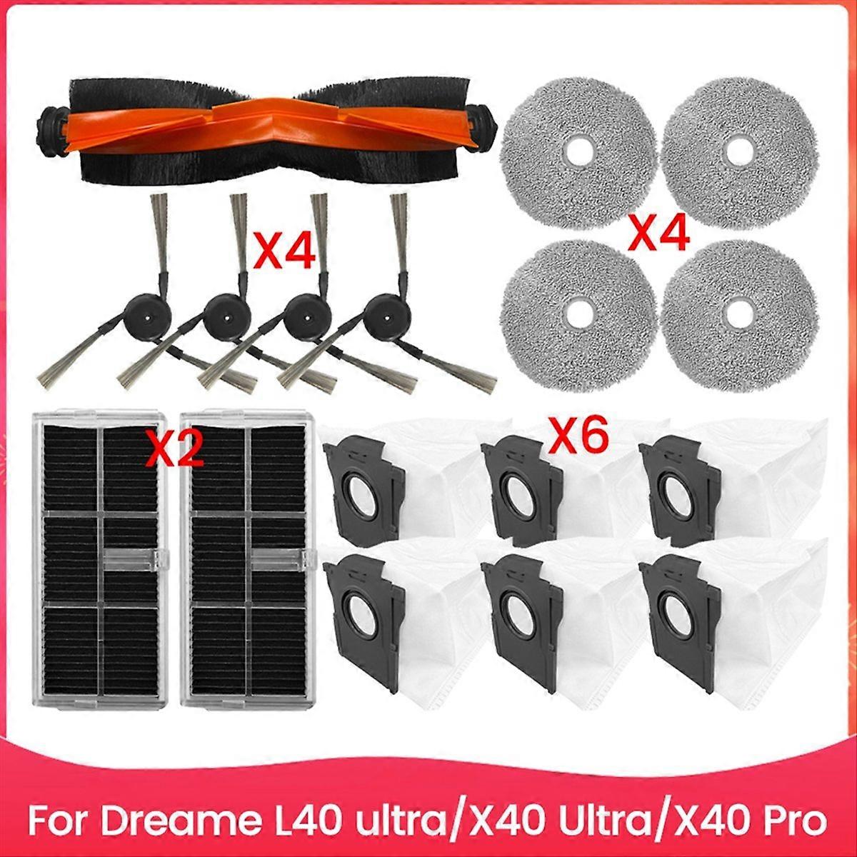 Ersatzteile Für Die Staubsauger L40 Ultra/x40 Ultra/x40 Pro: Hauptseitenbürste, Hepa-filter, Reinigungstuch, Staubbeutel