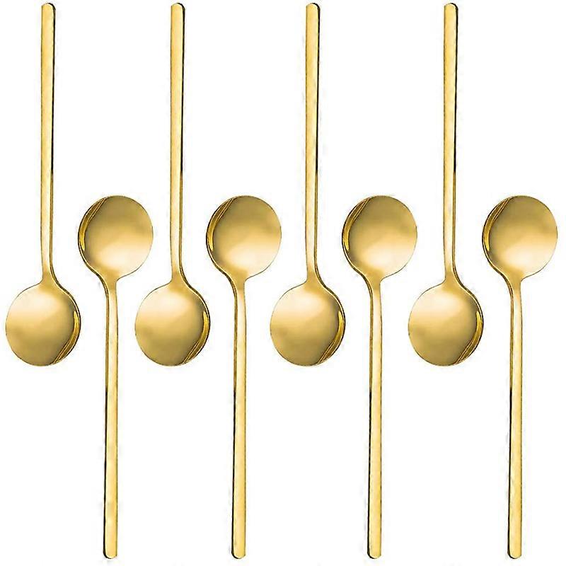 Set Mit 8 Vergoldeten Edelstahl-teelöffeln Für Kaffeezucker