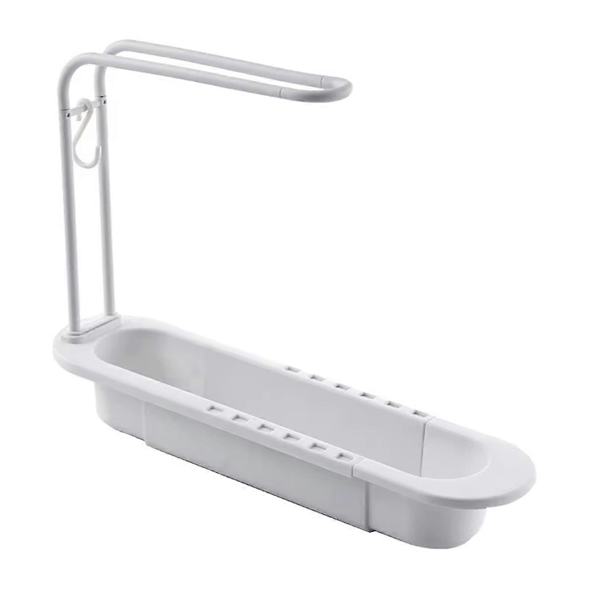 Teleskop-spülbeckenablage, Abtropffläche Mit Schwammhalter, Handtuchstange, Küchenaufbewahrungskorb