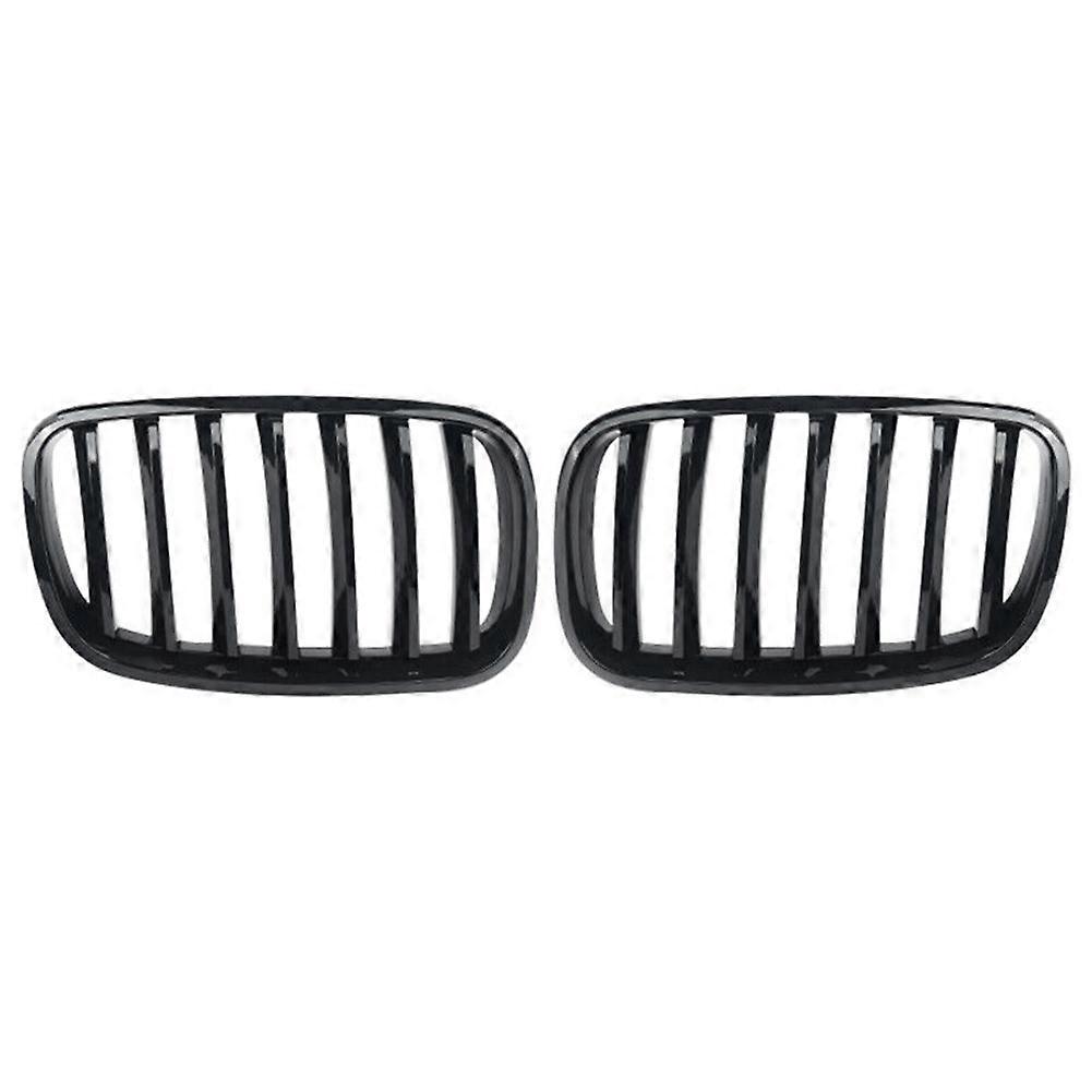 1 Paar Frontgrill Für Bmw X5 X6 E70 E71 2007-2013, Glanzschwarz, Teilenummer 51137157687 51137157688