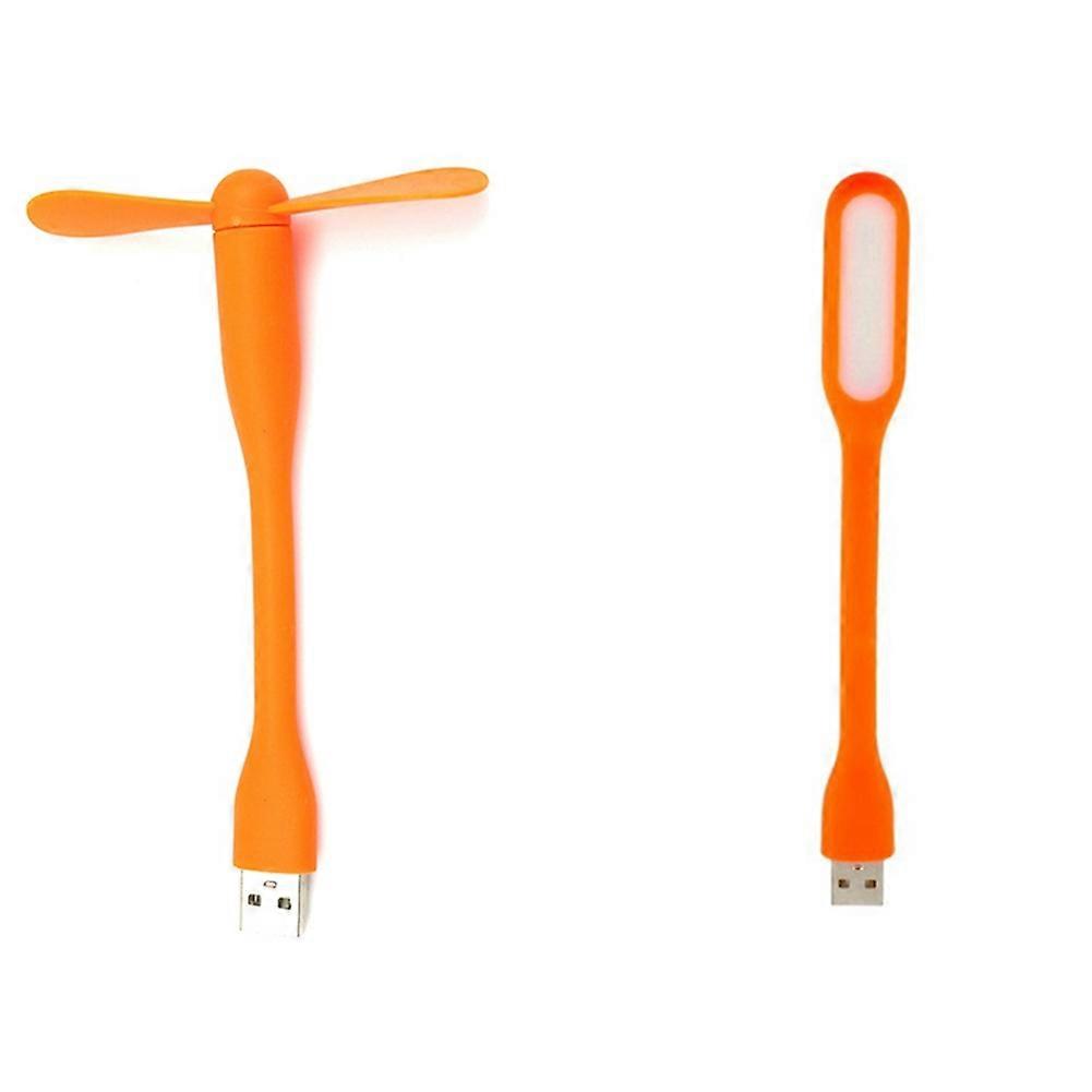Multifunktionaler Mini-usb-tischventilator Mit Tragbarer Und Energieeffizienter Led-leuchte, Orange