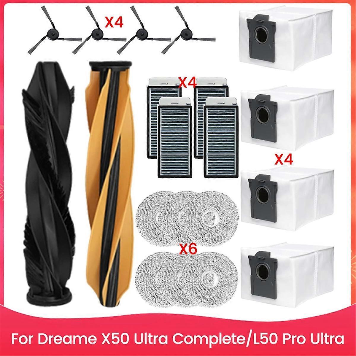 Für Die Staubsauger X50 Ultra Complete/l50 Pro Ultra: Hauptseitenbürste, Hepa-filter, Reinigungstücher, Staubbeutel