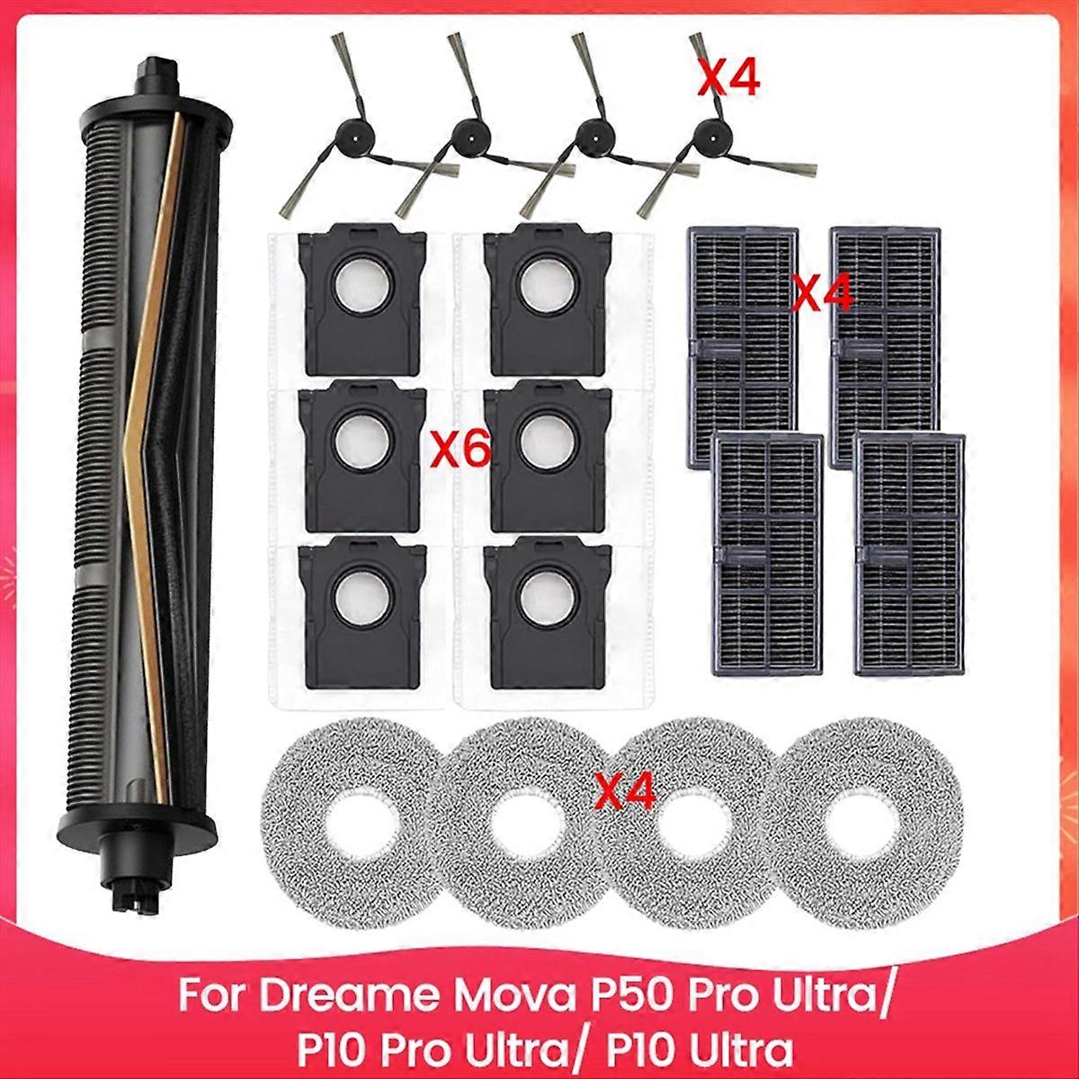 Ersatzteile Für P50 Pro Ultra/ P10 Pro Ultra/ P10 Ultra: Tricut-seitenbürste, Hepa-filter, Reinigungstuch Und Staubbeutel