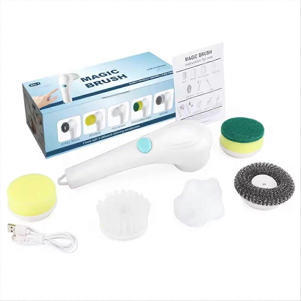 Multifunktionale, Kabellose Elektrische 5-in-1-reinigungsbürste, Usb-aufladbar, Für Bad Und Küche.