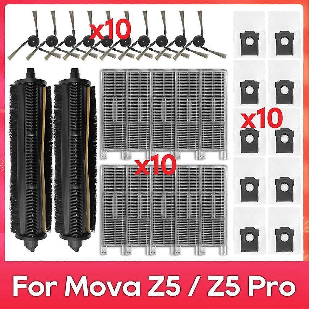 Zubehörset Für Den Saugroboter Mova Z50 Ultra / Z5 / Z5 Pro: Tricut-bürste, Seitenbürste, Hepa-filter, Staubbeutel