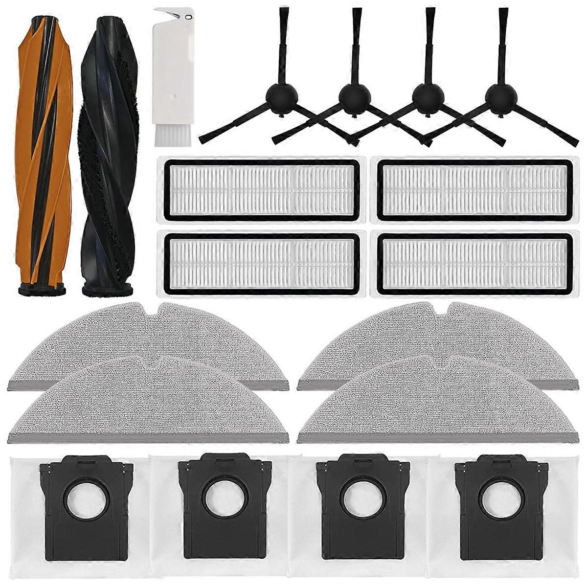 19-teiliges Set Für Den D20 Plus Saugroboter: Zubehör, Haupt- Und Seitenbürsten, Filter, Reinigungstücher Und Staubbeutel.