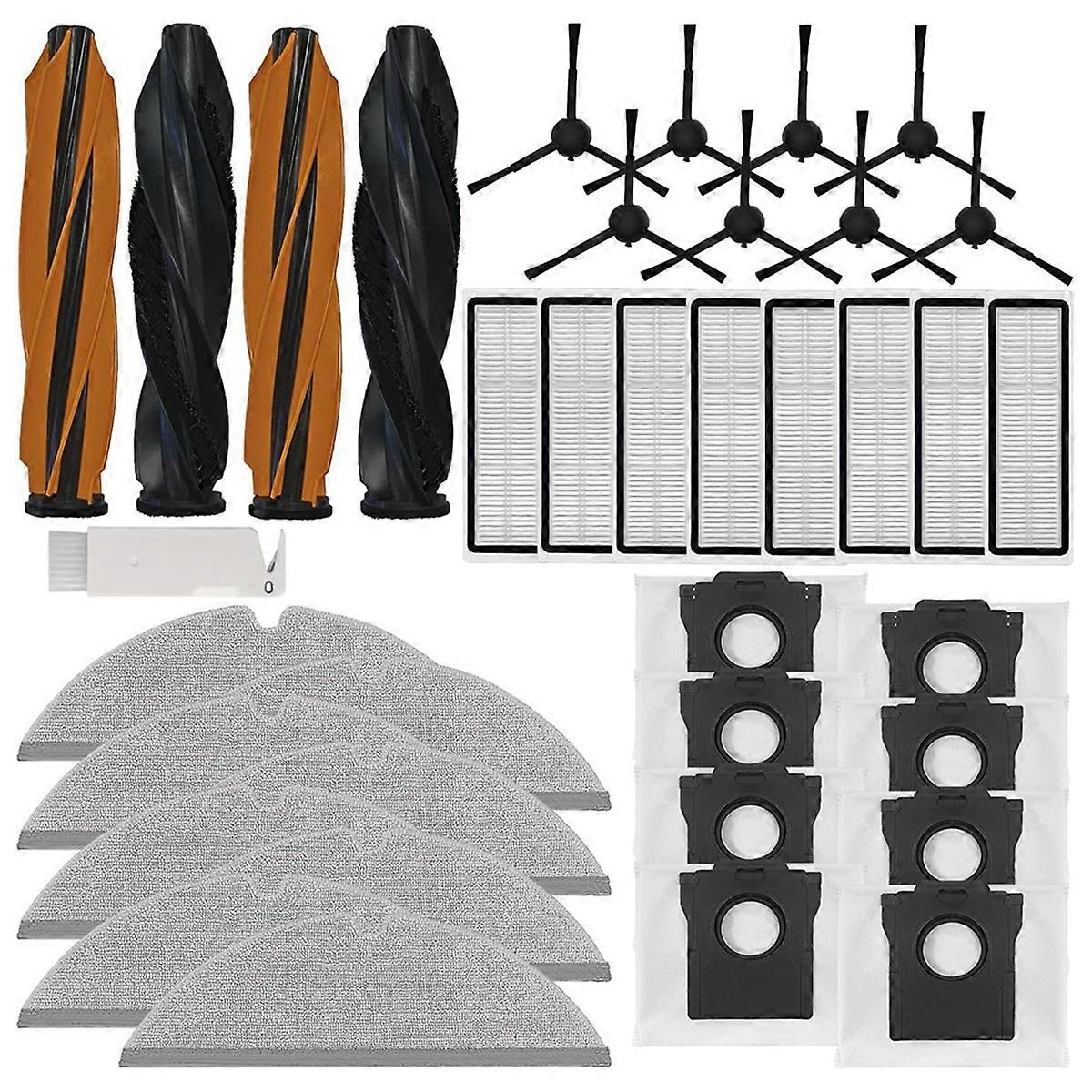 35 Ersatzteile Für Den Staubsauger D20 Plus: Hauptbürsten, Filter, Reinigungstücher Und Staubbeutel.