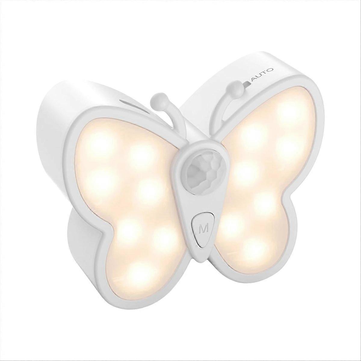Led-schmetterlings-nachtlicht Mit Einstellbarer Helligkeit, Intelligentem Bewegungssensor, Spotlicht Und 2 Farbtemperaturen (1 Stück)