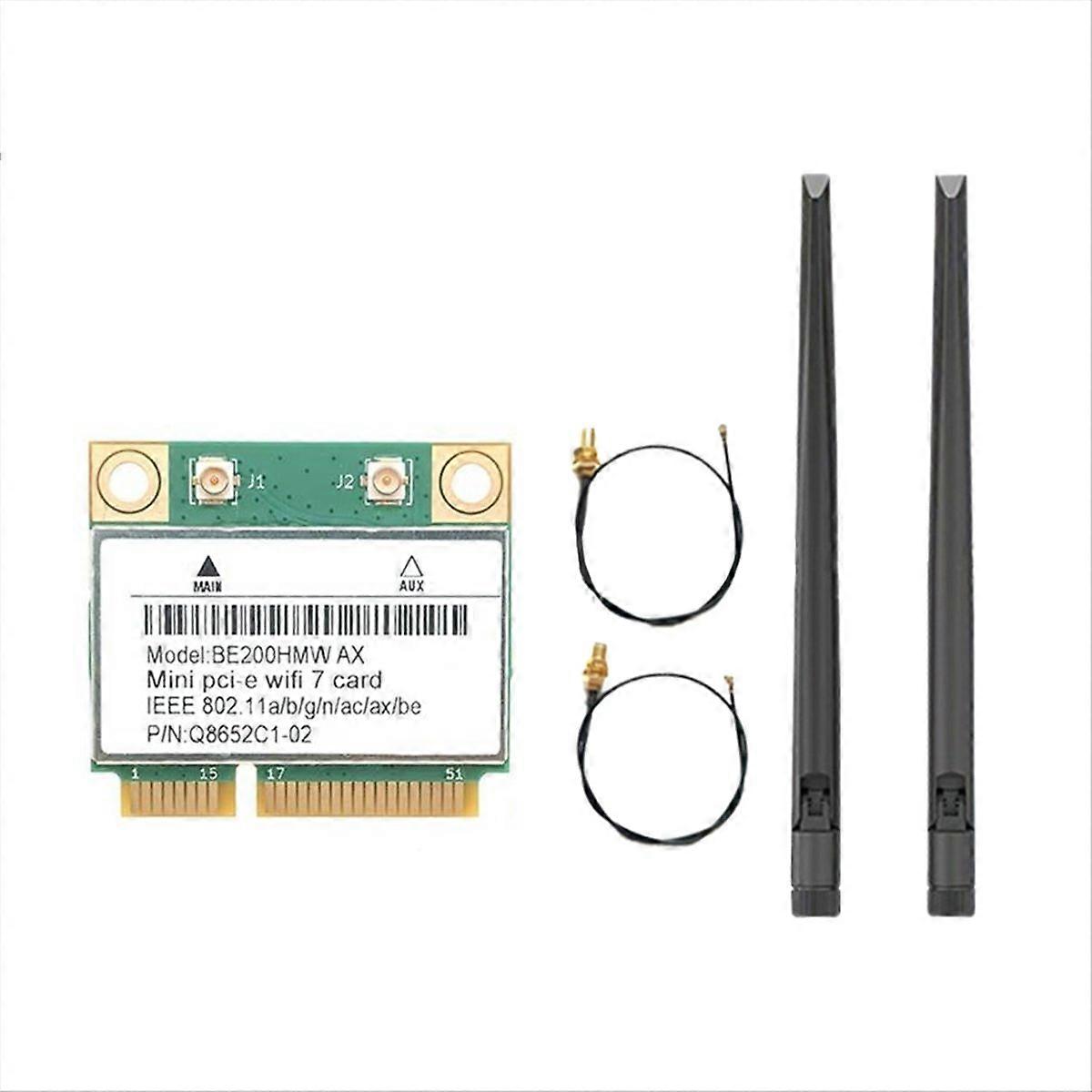 Wifi 7 Be200 Wireless-netzwerkadapter Mit Bluetooth 5.4 Tri-band 2,4 Ghz/5 Ghz/6 Ghz Und Antenne, Der Einen Durchsatz Von 8.774 Mbit/s Bietet.