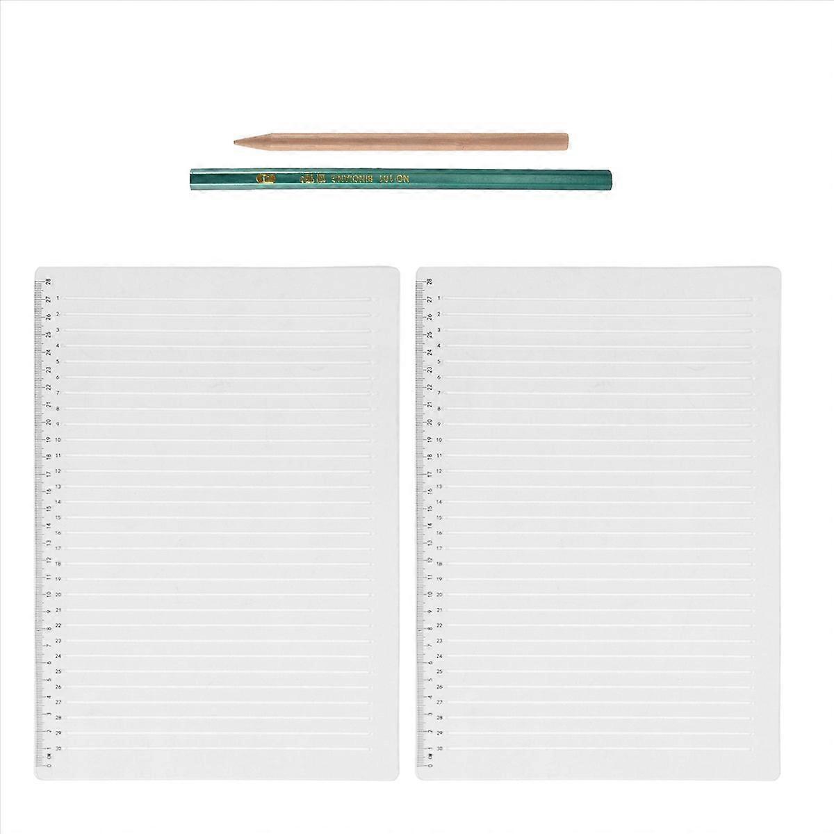 Set Mit 2 Kunststoffschablonen Mit Geraden Linien Für Den Zeilenabstand Im Notizbuch