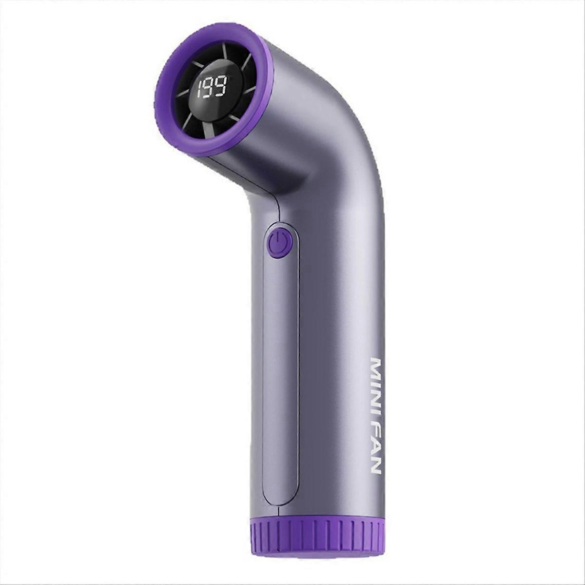 Wiederaufladbarer Tragbarer Ventilator Mit 4000 Mah, Leistungsstarker Belüftung, 199 Geschwindigkeitsstufen, Digitalanzeige, Einstellbarer Turbomodus Für Sport.