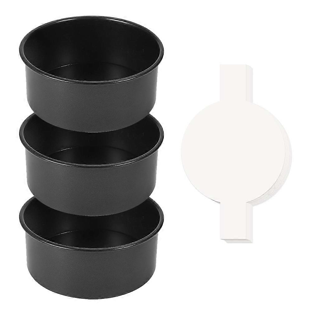 15 Cm (6 Zoll) Kuchenform – Set Mit 3 Runden Formen Und 100 Blatt Backpapier