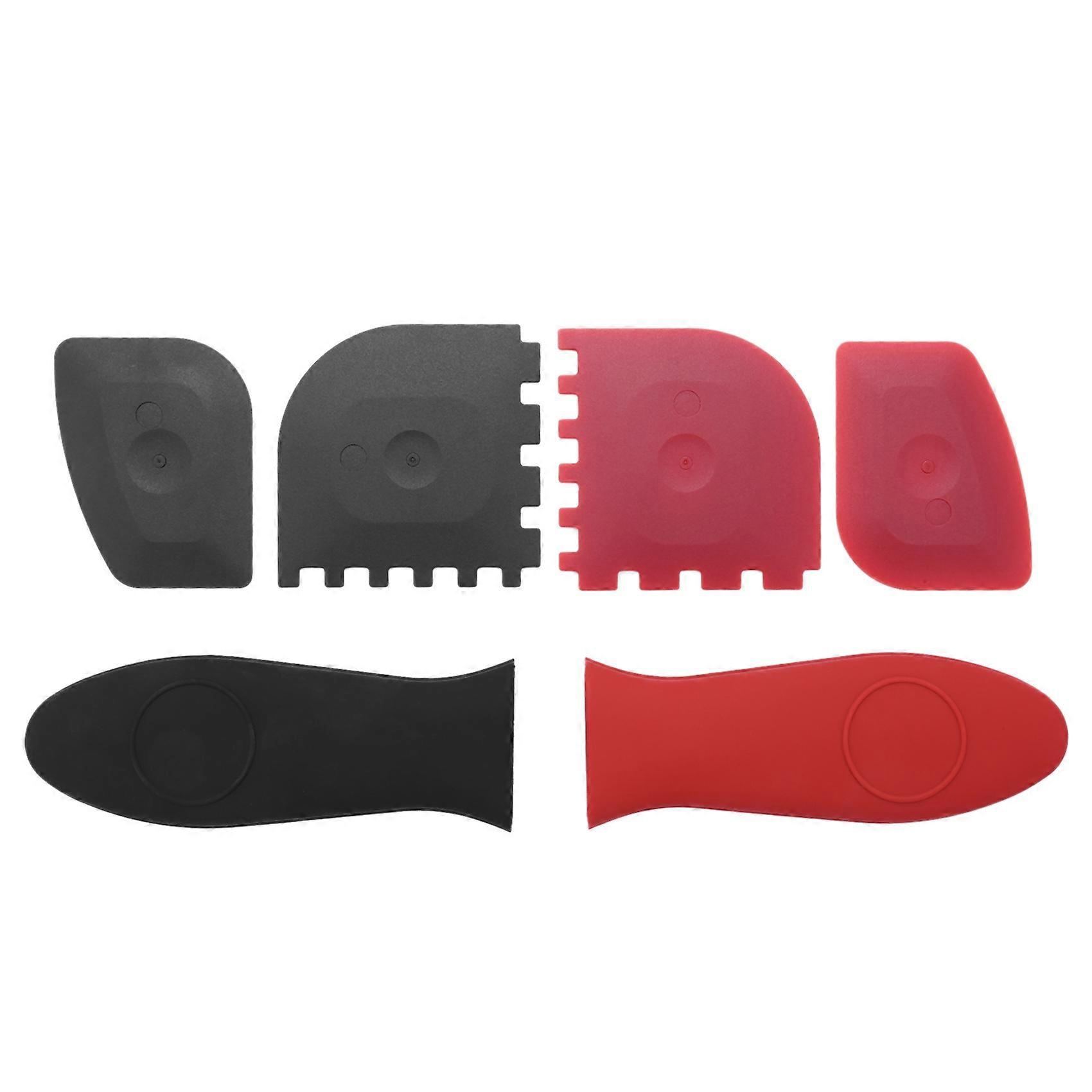 Set Mit 6 Grillpfannenreinigern Aus Kunststoff Und Silikongriffhalter