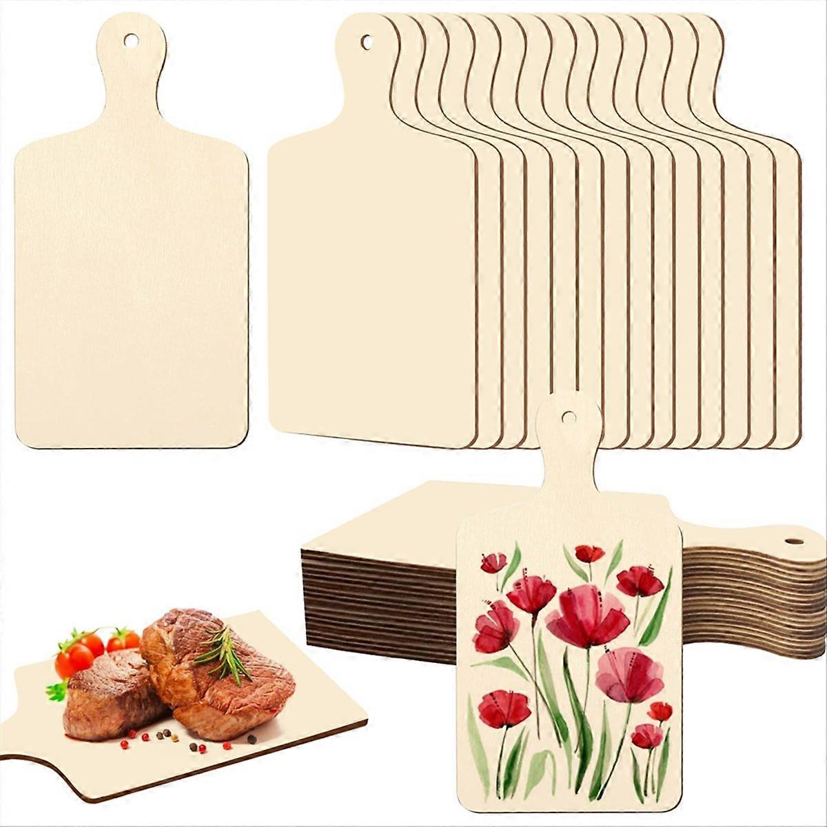 Set Aus 30 Mini-holzschneidebrettern Mit Griffen Für Bastelarbeiten, Ideal Für Küchendekoration Und Wohnaccessoires.