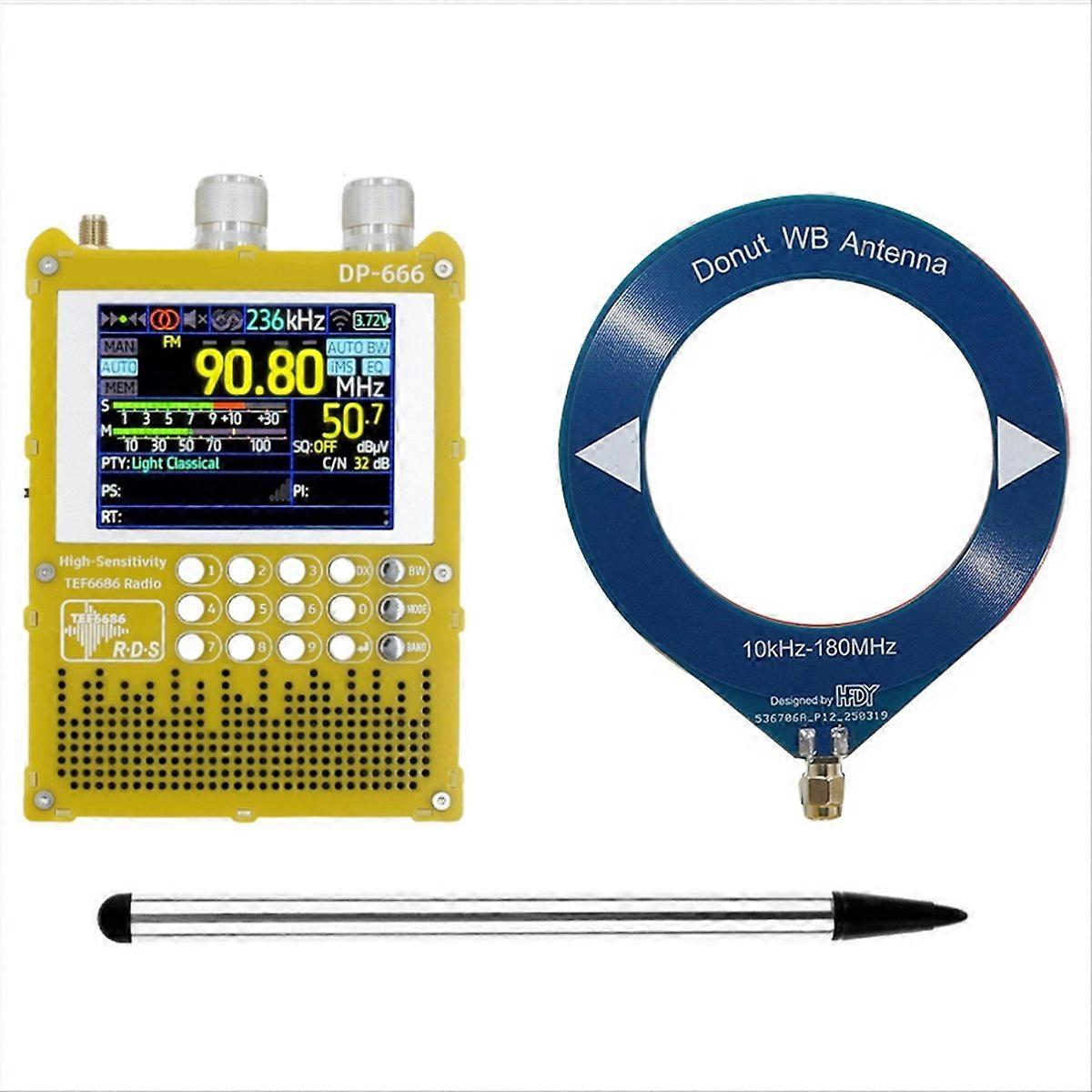 Dp-666 Tef6686 Radio, 2,8 Zoll Ips-touchscreen, Hohe Empfindlichkeit, Tragbar, Vollband-fm, Langwelle, Mittelwelle Und Kurzwelle.