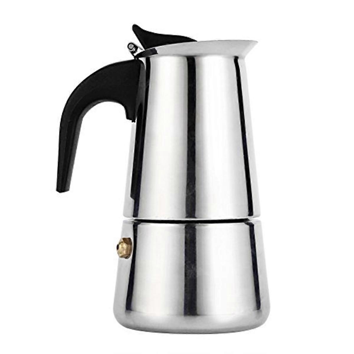 Italienische Moka-kaffeemaschine Aus Edelstahl, 9 Tassen (44 Cl), Geeignet Für Cerankochfelder.