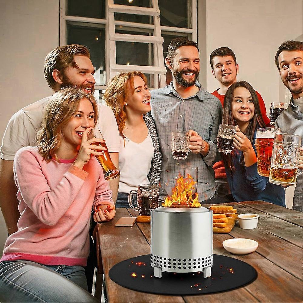 Kaminmatte Für Solo Stove Herd, Doppelseitige, Feuerfeste Runde Kaminmatte Für Grills, Die Unter Dem Grillrost Platziert Wird (50 Cm).