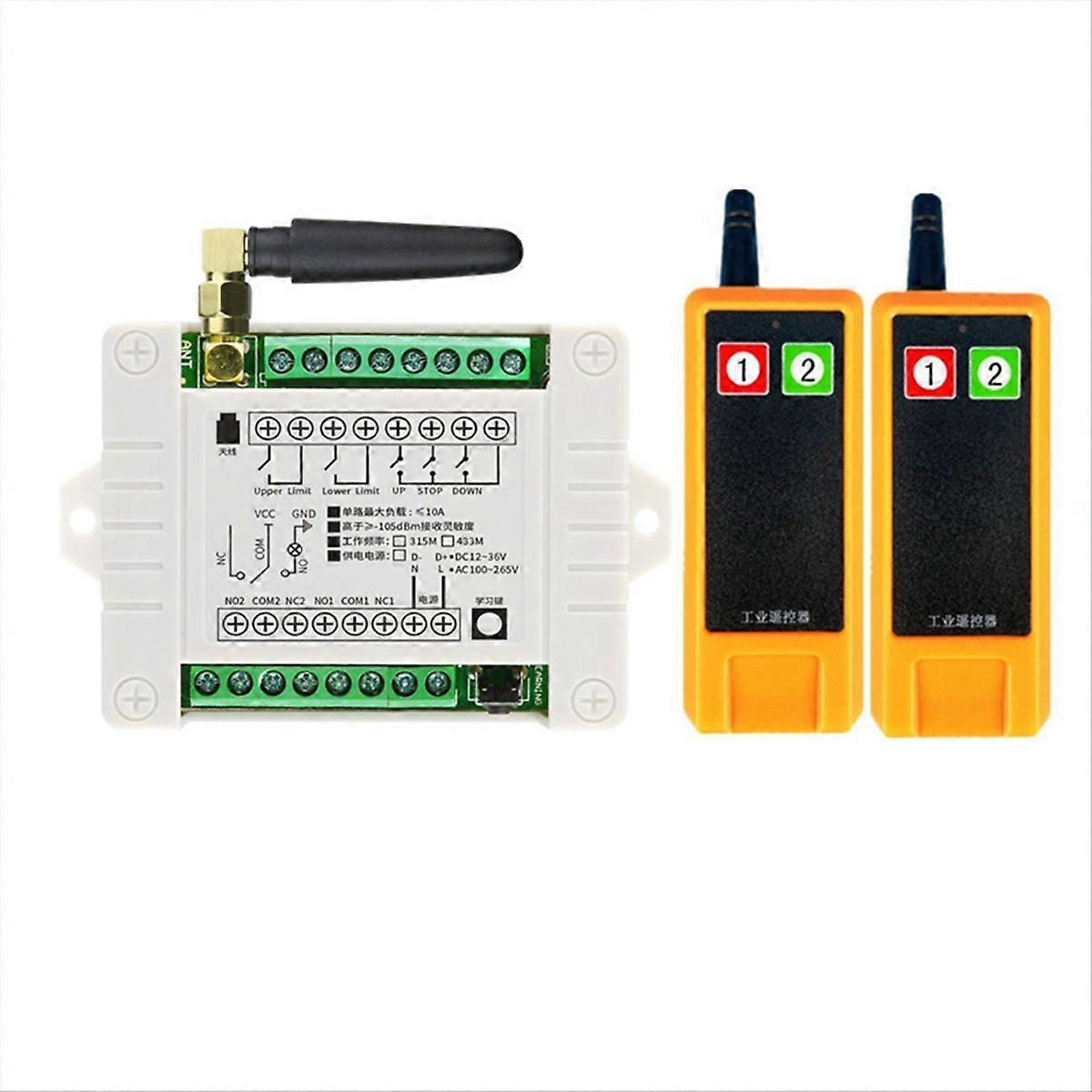 Industrieller Drahtloser Fernbedienungsschalter, 433 Mhz, 12 V/24 V/36 V Dc-netzteil, 2-kanal-empfänger