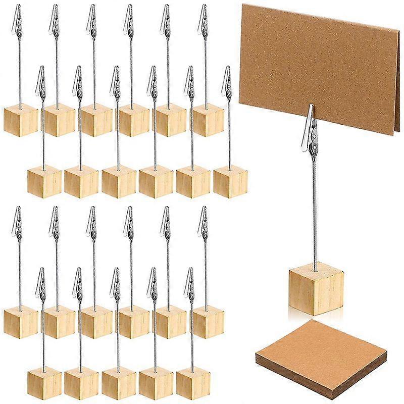 Set Mit 24 Rustikalen Tischnummernhaltern Aus Holz