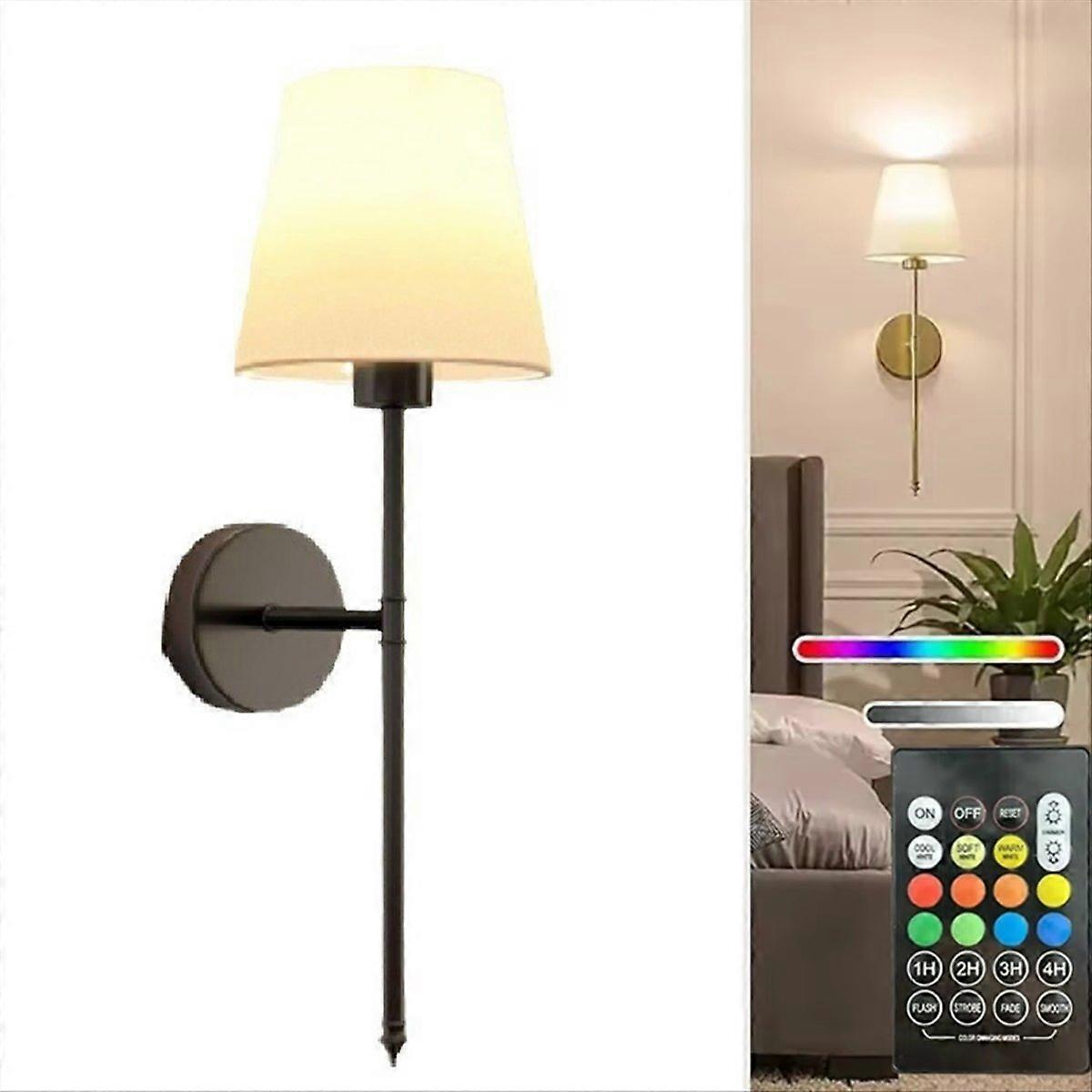 Wiederaufladbare Led-retro-wandleuchte Mit Fernbedienung Für Badezimmer, Schlafzimmer, Kamin, Innenbereich, Wasserdicht.
