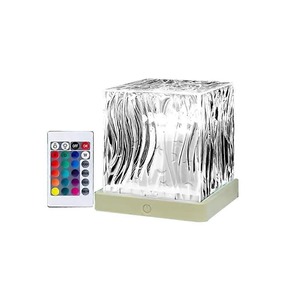 Rgb-nordlichter-würfellampe Mit Fernbedienung, 16-farbiger, Per Usb Aufladbarer Wasserlichtprojektor Für Die Schlafzimmerwanddekoration