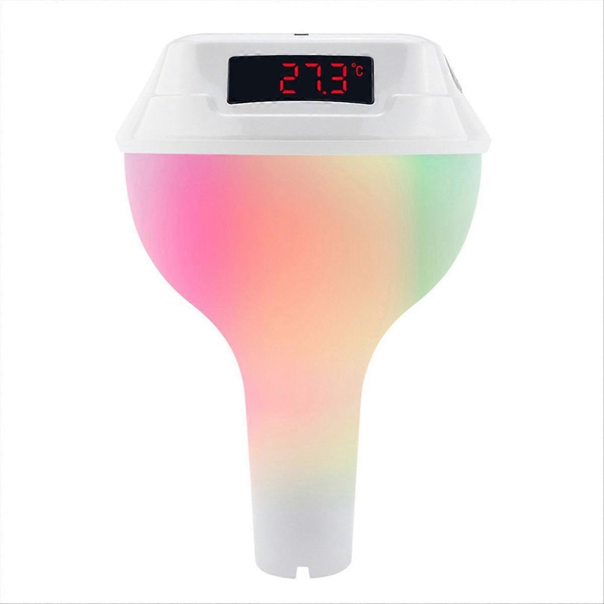 Schwimmendes Poolthermometer, Solar-poolthermometer, Digitales Led-thermometer Mit Rgb-ambientebeleuchtung