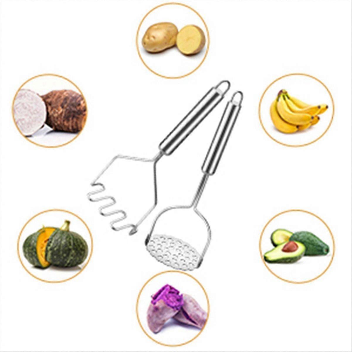 Set Mit 2 Kartoffelstampfern, Robustes, Integriertes Küchengerät Mit Drahtgriff