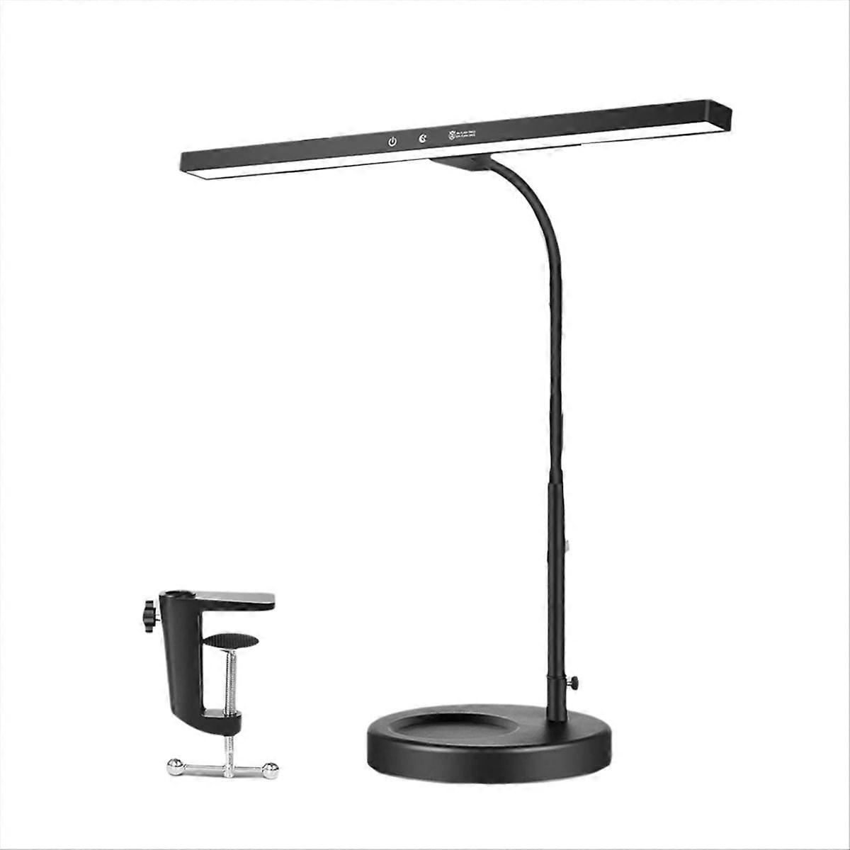 Dimmbare Led-klavierleuchte, 2-in-1-klavierleuchte Mit Klemmfuß, Flexiblem Schwanenhals, 3 Farbmodi, Höhenverstellbar, Eu-stecker